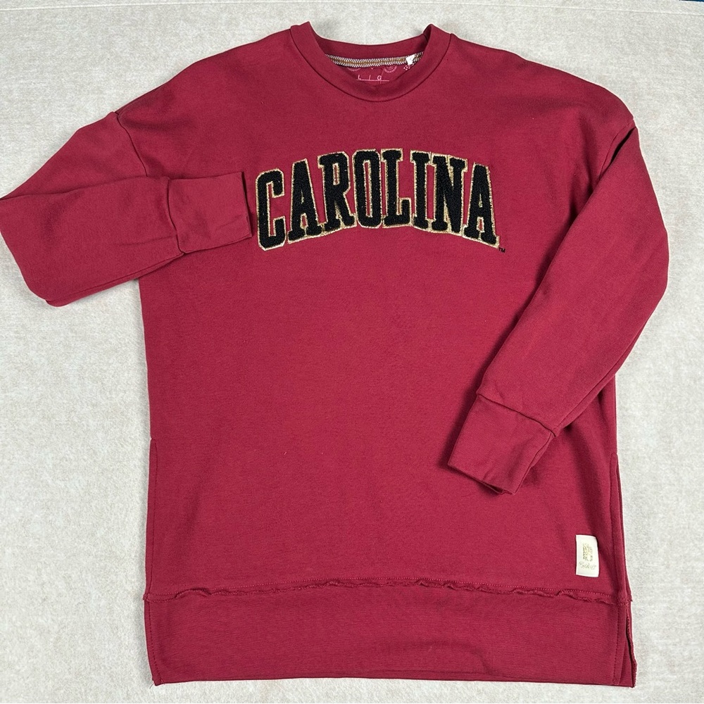 Pressbox Univ. of South Carolina Garnet Crew Neck Split Hem Sweatshirt Women's L